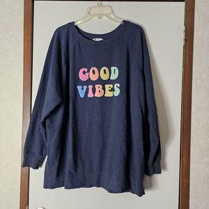 Wildfox The Statement Sweatshirt Good Vibes French Terry Women's Size XL